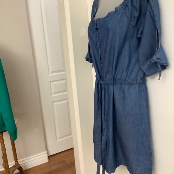 New Look Chambray Peasant Dress L 37/38 bust - Picture 10 of 10